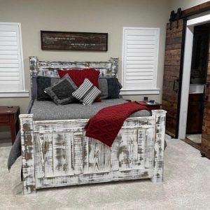 il_1000x1000.3753439088_gx3h.jpg Griffin Rustic Farmhouse Wood Bed Frame – King or Queen Size | Handmade Solid Wood Panel Bed | Custom Farmhouse Furniture