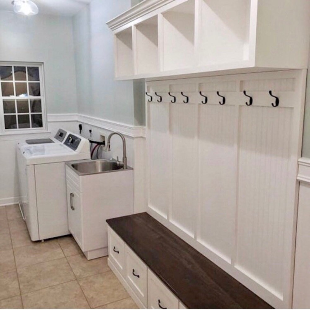 New York Style Mudroom Bench | 4-Section Entryway Organizer with Shoe & Coat Storage | Custom Hall Tree | Farmhouse Entry Bench - Image 7