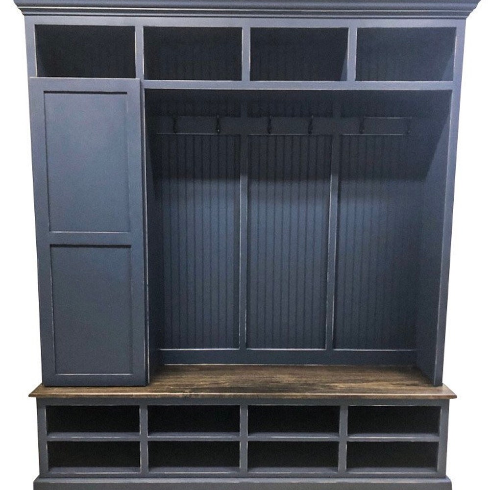 Fort Myers Entryway Shoe Cabinet | 4 Section Hall Tree with Storage | Mudroom Bench | Custom Shoe Organizer Furniture - Image 7