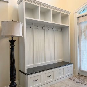 GEORGIA Hall Tree with Shoe Storage: Entryway Bench & Coat Rack for Mudroom Organization (4 section)