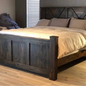 Cape Coral Solid Wood Bed Frame | King Size Storage Bed | Handmade Bedroom Furniture | Rustic Platform Bed | Custom Wood Bed
