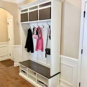 Moraga Mudroom Hall Tree Bench with Shoe Storage | 3-Section Entryway Organizer | Custom Hall Tree | Farmhouse Storage Bench