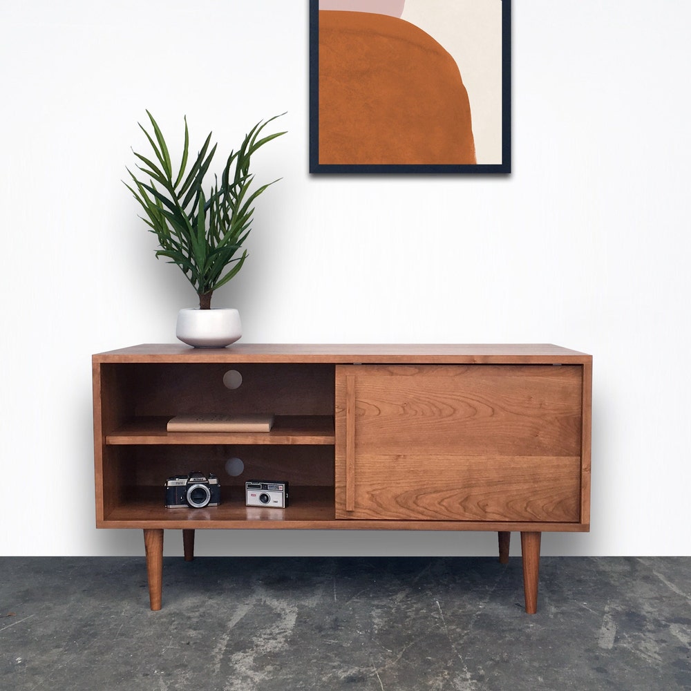 Whitewater Media Console - Record Storage - Clear Solid Cherry - In Stock! - Image 2