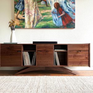 The Sinatra | Solid Wood | Mid-Century Modern Record Console