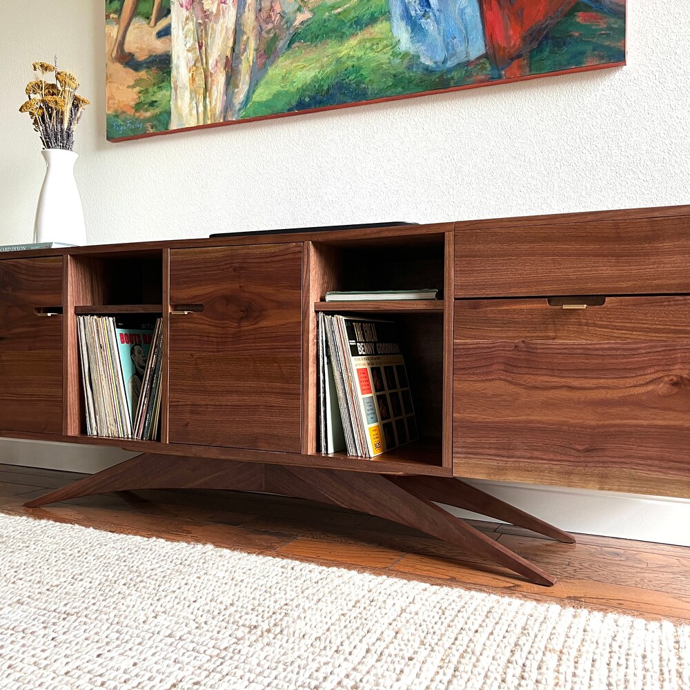 The Sinatra | Solid Wood | Mid-Century Modern Record Console - Image 6