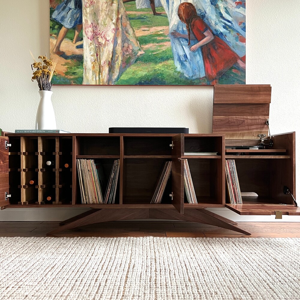 The Sinatra | Solid Wood | Mid-Century Modern Record Console - Image 4