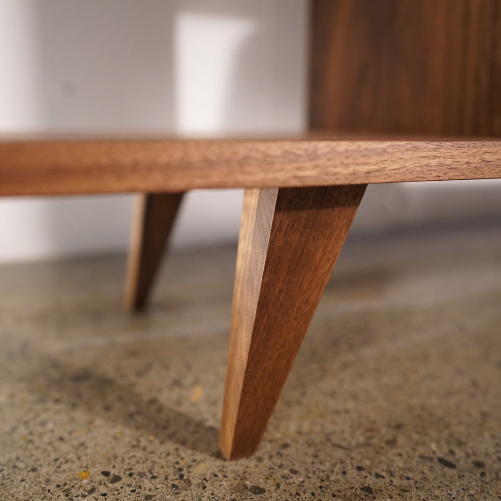 Couzens Vinyl LP Console, 45"W, Bookcase, Vinyl Storage, Mid-Century Modern, Record Player Console (Shown in Walnut) - Image 6