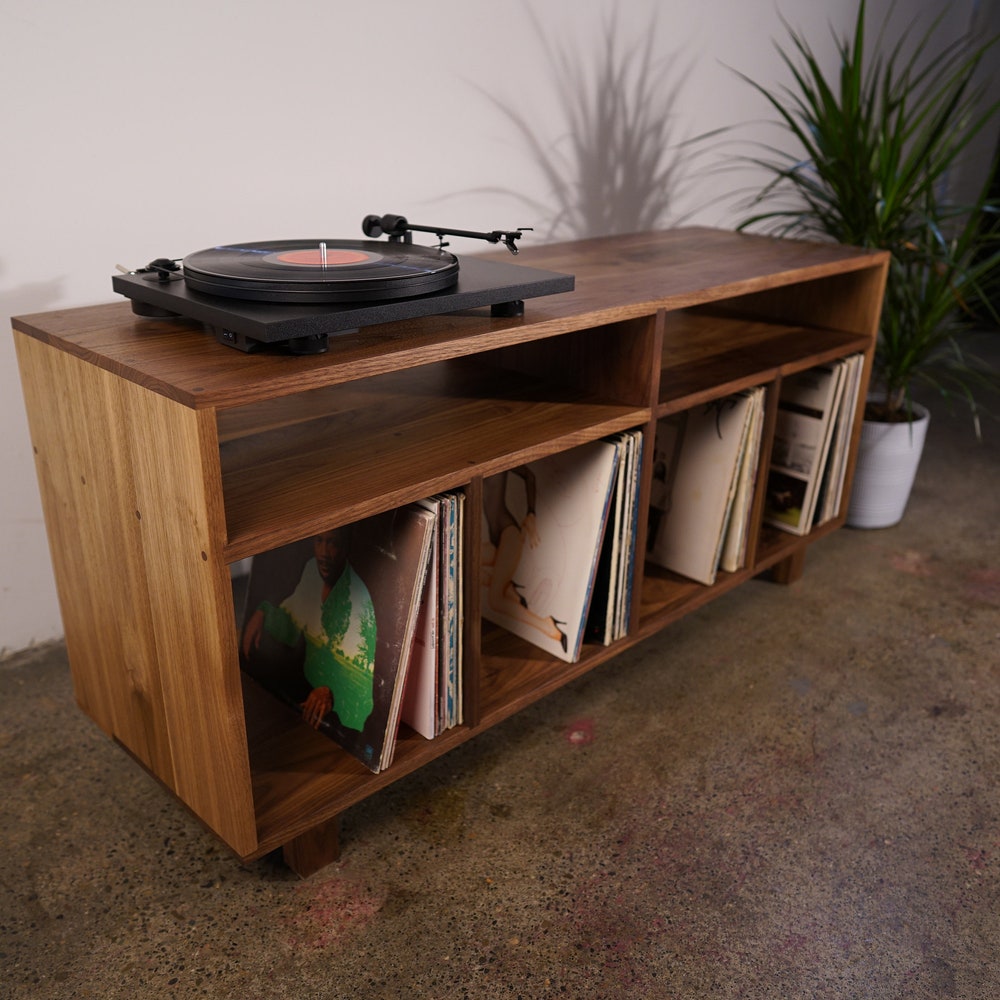 Heath Console, Modern Entertainment Storage, Modern Solid Wood Media Console, Wood Console (Shown in Walnut) - Image 2