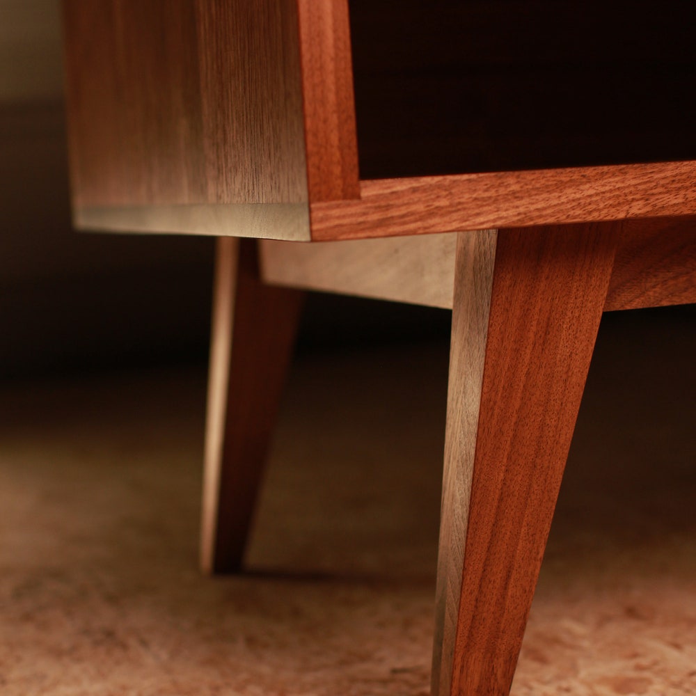 Moline Nightstand, Mid Century Nightstand with Drawer, Solid Hardwood Modern Side Table (Shown in Walnut) - Image 6