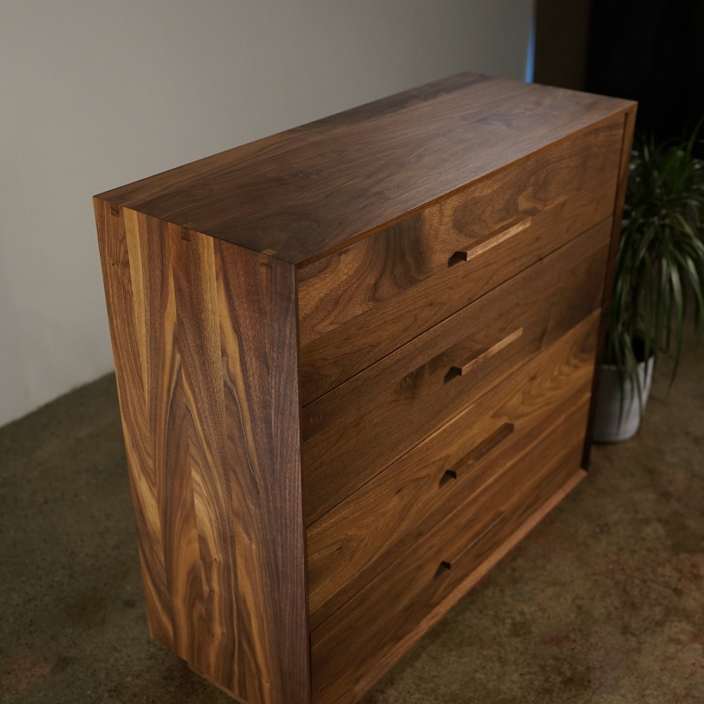 Schultz Dresser, Modern Dresser, Modern Highboy, Mid Century, 4 Drawer Highboy, Solid Hardwood Dresser (Shown in Walnut) - Image 2