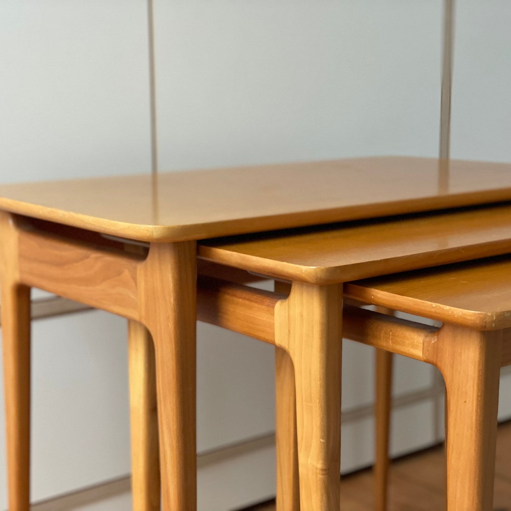 Rare! 60s 70s Lotos 60s Nesting tables Mid Century modern design Table Tables Set tables - Image 5