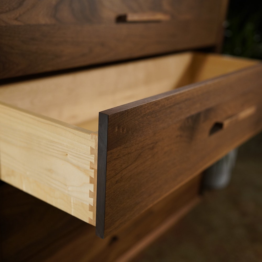 Schultz Dresser, Modern Dresser, Modern Highboy, Mid Century, 4 Drawer Highboy, Solid Hardwood Dresser (Shown in Walnut) - Image 5