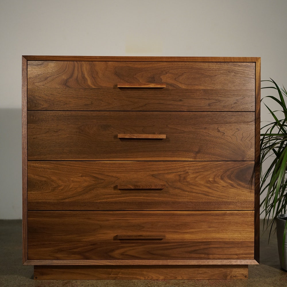 Schultz Dresser, Modern Dresser, Modern Highboy, Mid Century, 4 Drawer Highboy, Solid Hardwood Dresser (Shown in Walnut) - Image 4