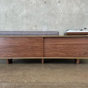 The Lo-fi Vinyl Storage Bench with Sliding Doors