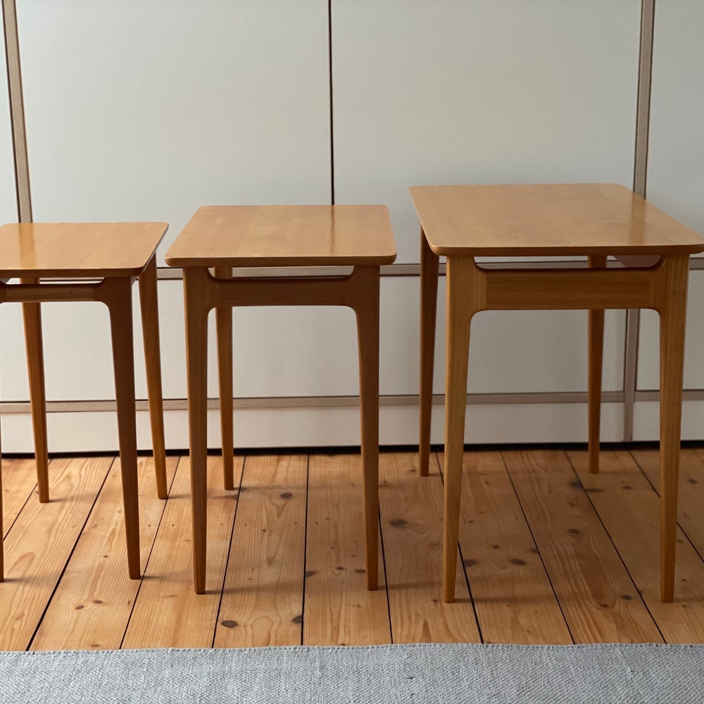 Rare! 60s 70s Lotos 60s Nesting tables Mid Century modern design Table Tables Set tables - Image 3