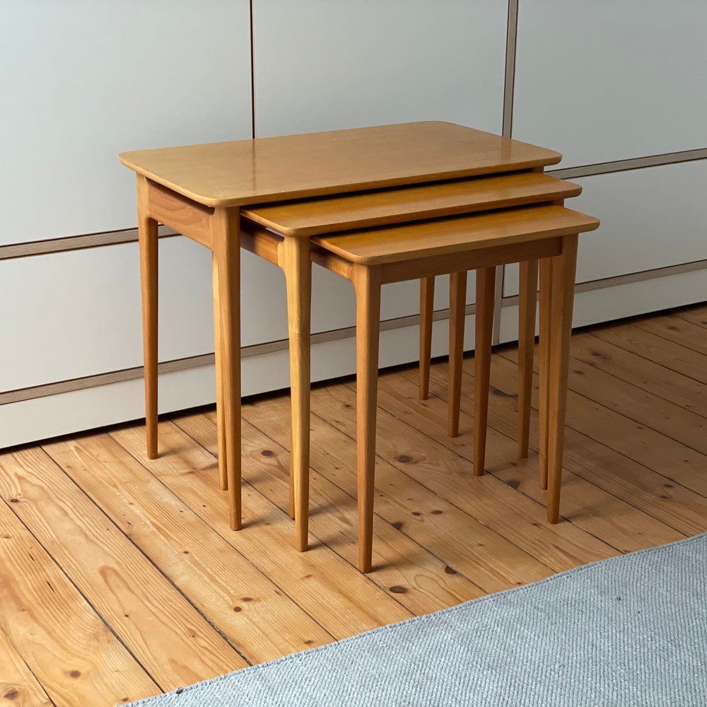 Rare! 60s 70s Lotos 60s Nesting tables Mid Century modern design Table Tables Set tables - Image 9