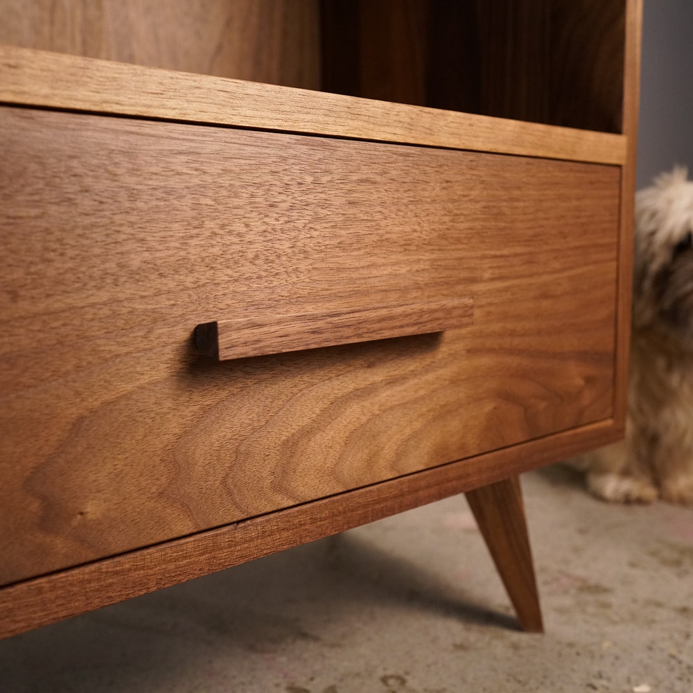 Halfstack Bookcase, 43"H, Modern Storage, Mid-Century Record Storage, Vinyl LP Storage (Shown in Walnut) - Image 5