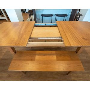 Cherry Extension Dining Table, Custom Center Extendable Solid Wood Table, Handcrafted Solid Wood Dining Table
