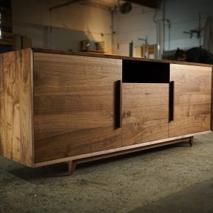Hein Modern Console 3.0, *28" Height*, 72" Wide, Mid-Century Media Console, Modern Solid Wood Credenza, Modern Sideboard (Shown in Walnut)