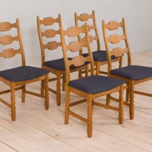 il_1000x1000.4697823121_bqig.jpg Set of five Danish oak dining chairs high razor by H. Kjærnulf 1960s