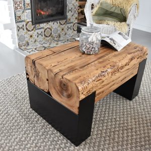 Old barn wood coffee table black steel legs rustic industrial loft style organic planks modern country reclaimed solid massive table MFW