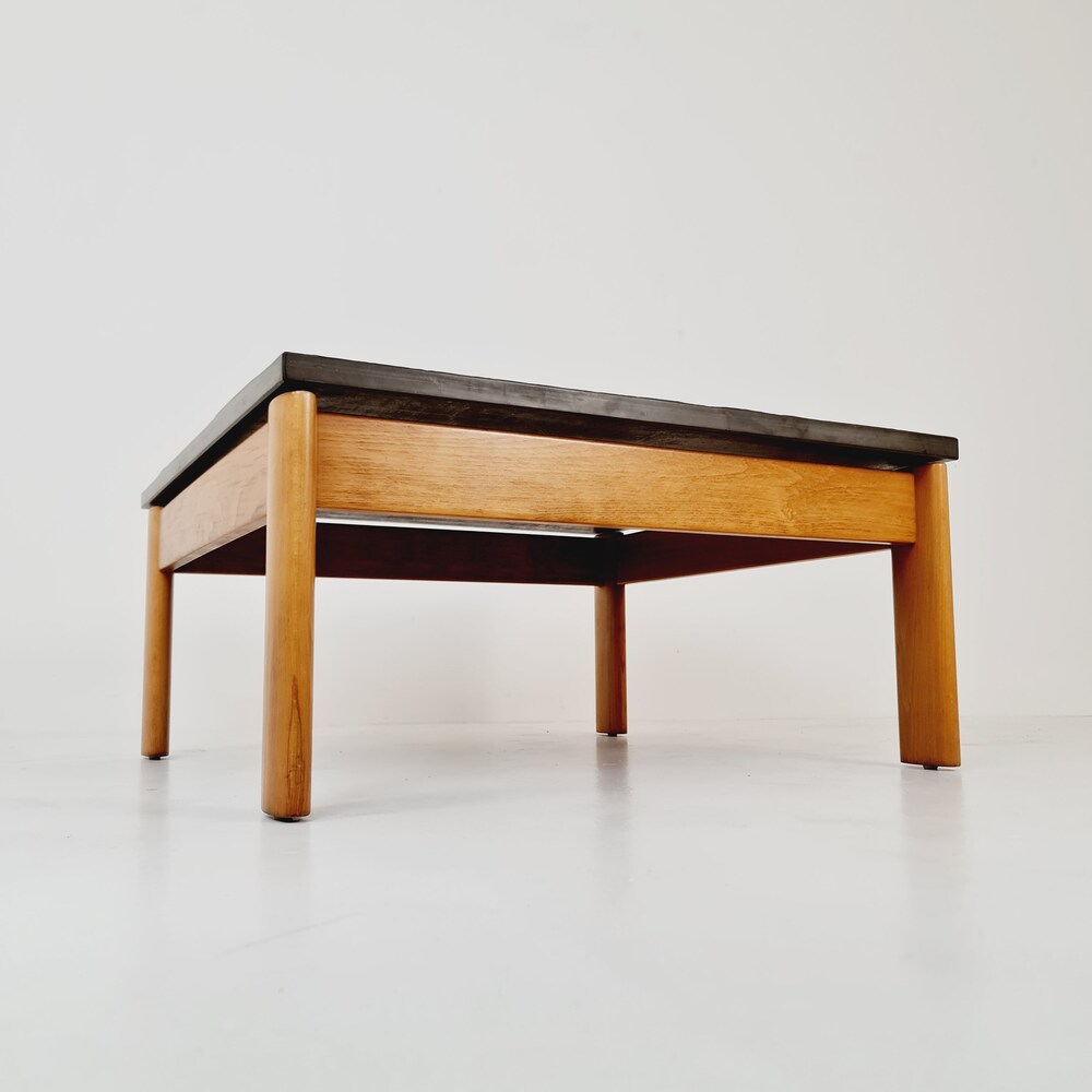 Danish solid oak and stone coffee table, 1960s - Image 3