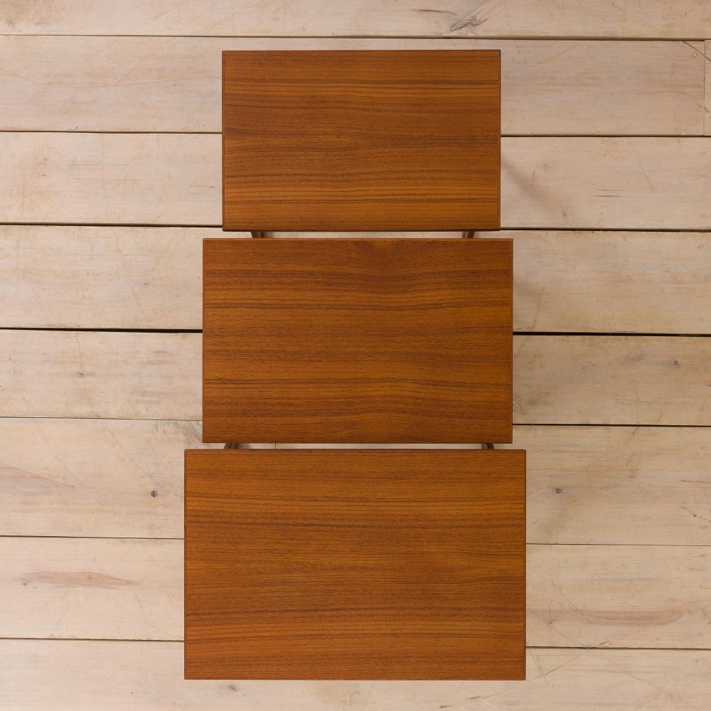 Set of 3 vintage Danish modern nesting tables in teak in J. Andersen CFC style, 1960s - Image 7
