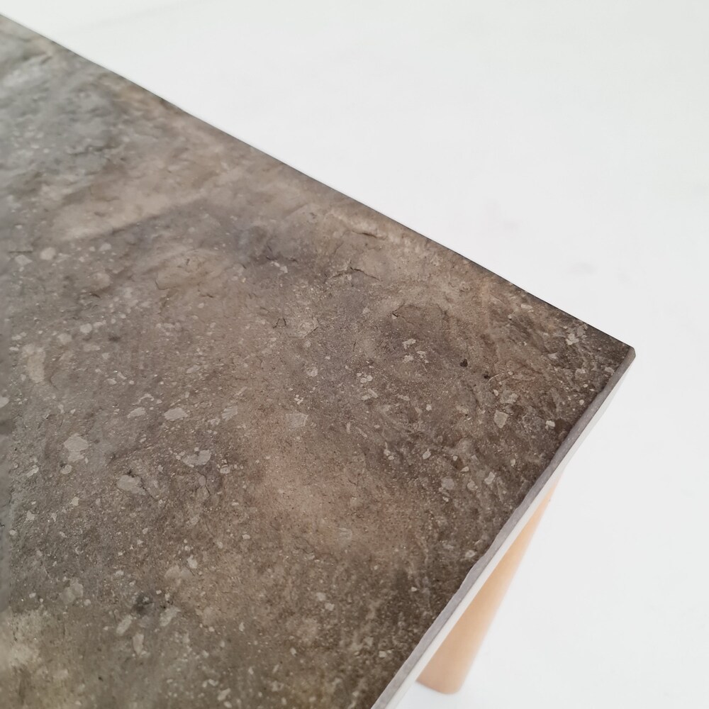 Danish solid oak and stone coffee table, 1960s - Image 5