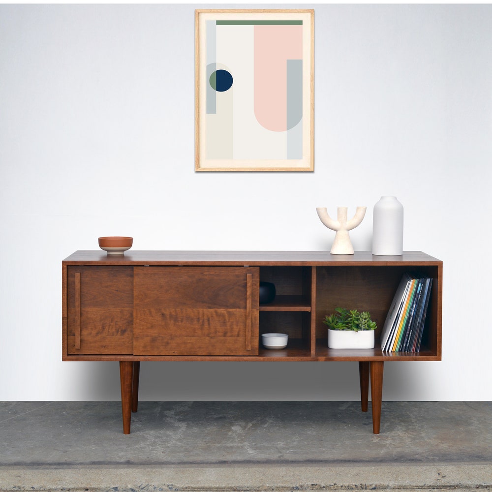 Kasse Media Console - 60" - Solid Cherry - Teak Finish - In Stock! - Image 2
