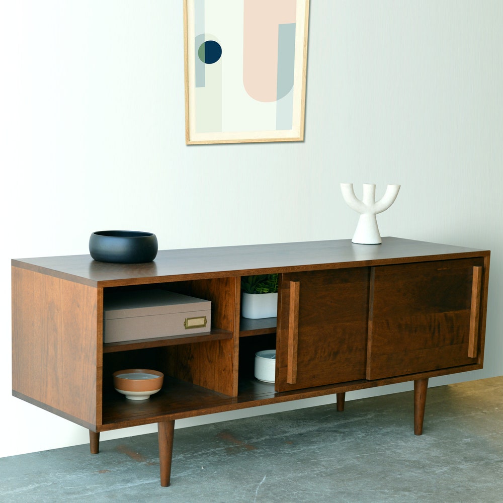 Kasse Media Console - 60" - Solid Cherry - Teak Finish - In Stock! - Image 10