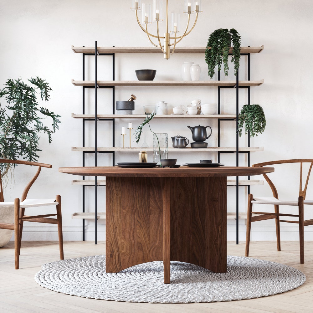 The Taylor Walnut Dining Table, round dining table, circle table, solid wood table - Image 5