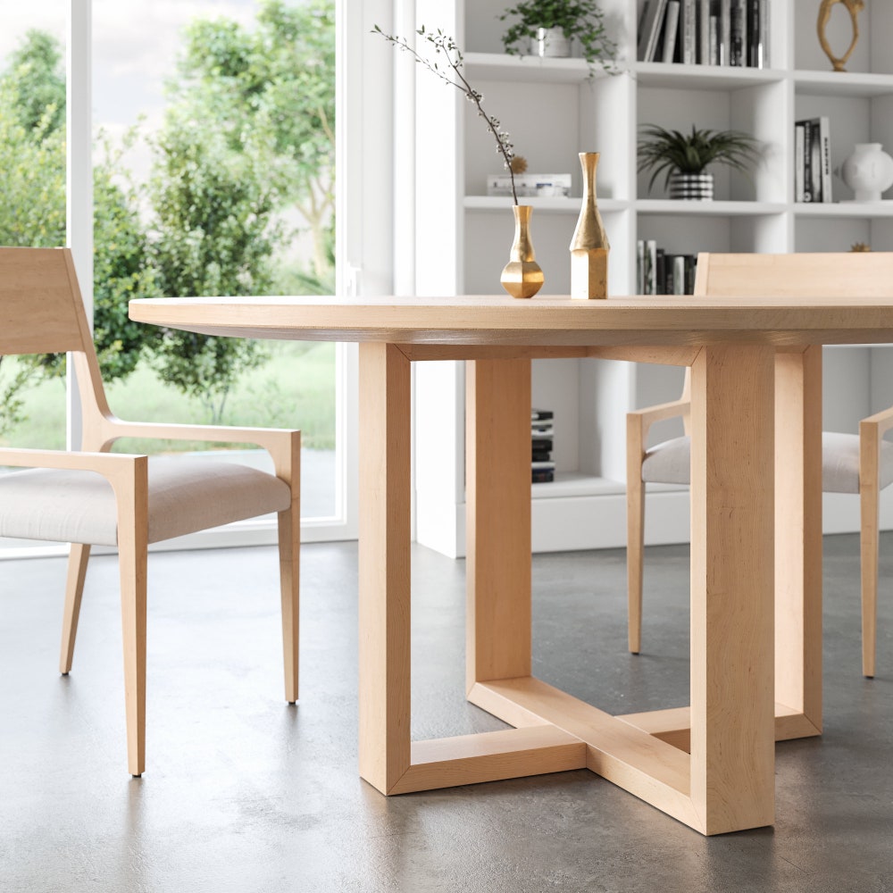 The Coder Maple Dining Table, round dining table, circle table, solid wood table - Image 3