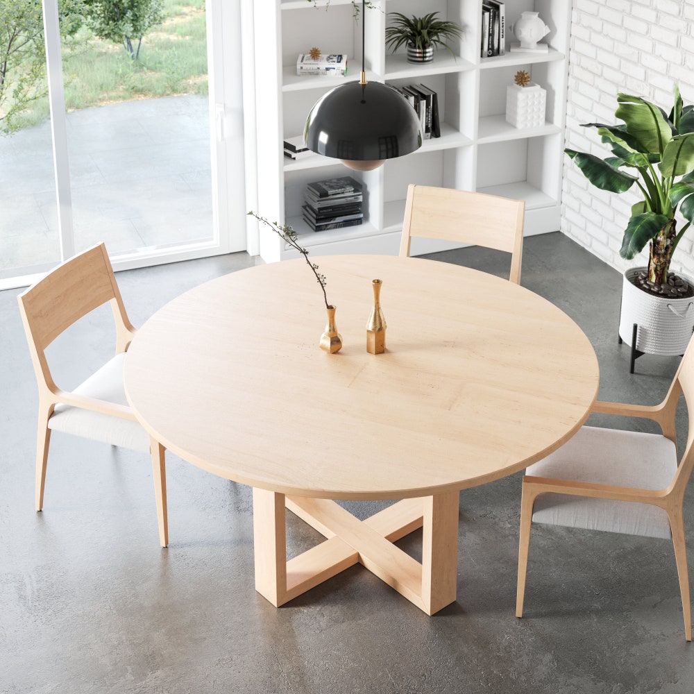 The Coder Maple Dining Table, round dining table, circle table, solid wood table - Image 4