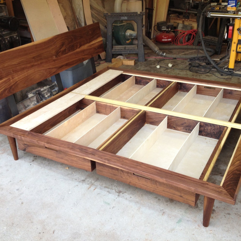 George Nelson-Inspired Bed (Danish Mid Century Modern Style Bed) - Image 3