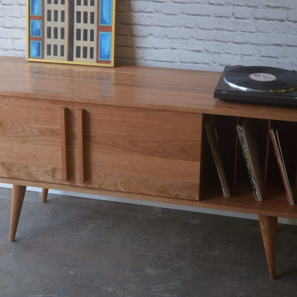 Kasse Media Console - 60" - Solid Cherry - 12" Legs - In Stock! - Image 5