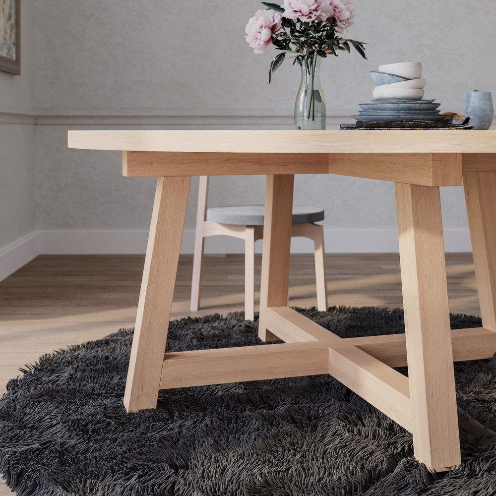The Croft Maple Dining Table, Round Dining Table - Image 4