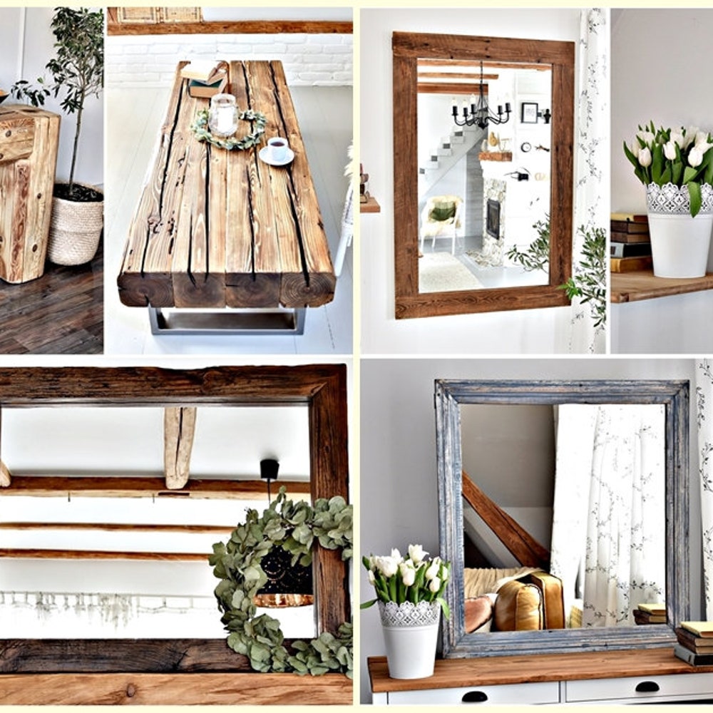 Old barn wood coffee table silver legs organic planks dark brown wood reclaimed solid wood steel legs loft end table industrial style MFW - Image 7