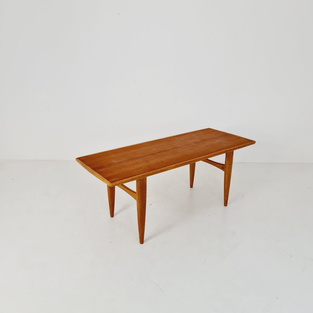 Midcentury Swedish teak and oak coffee table, 1960s
