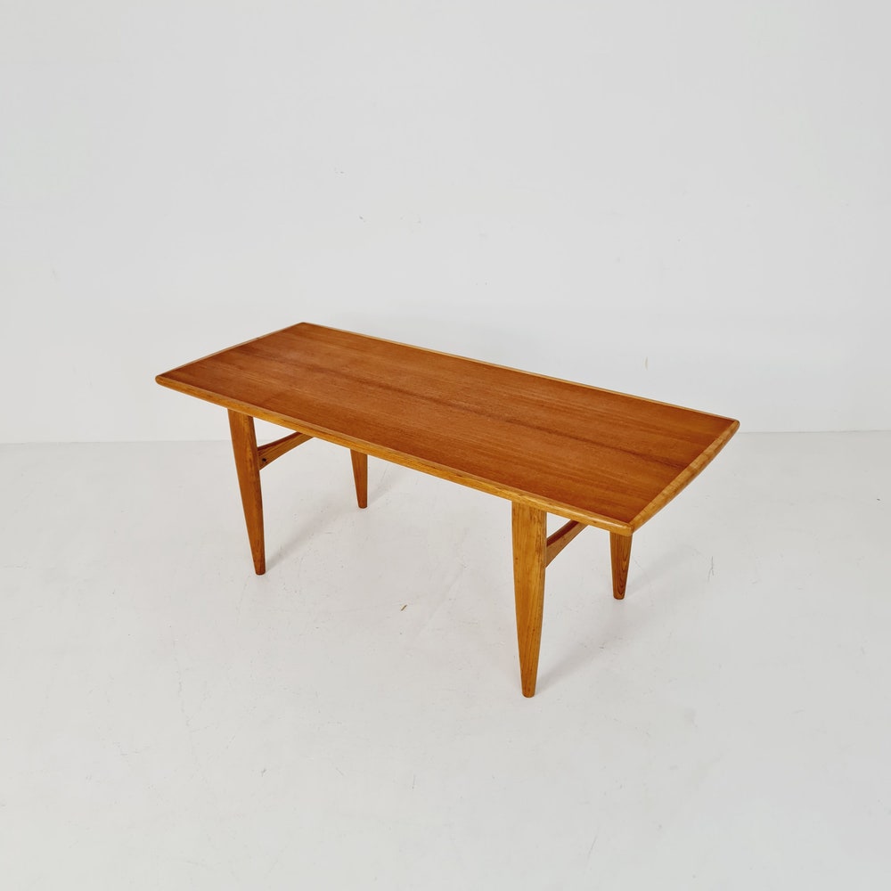 Midcentury Swedish teak and oak coffee table, 1960s - Image 8