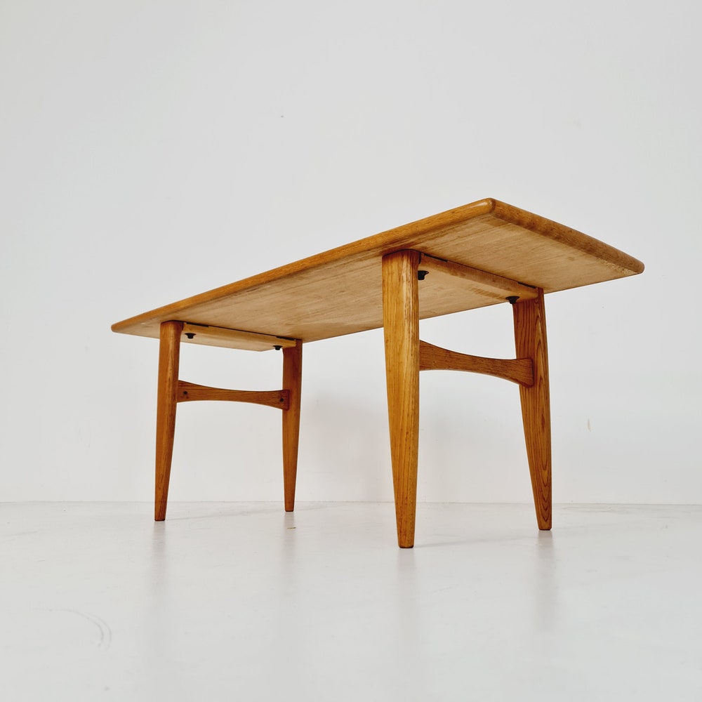Midcentury Swedish teak and oak coffee table, 1960s - Image 9
