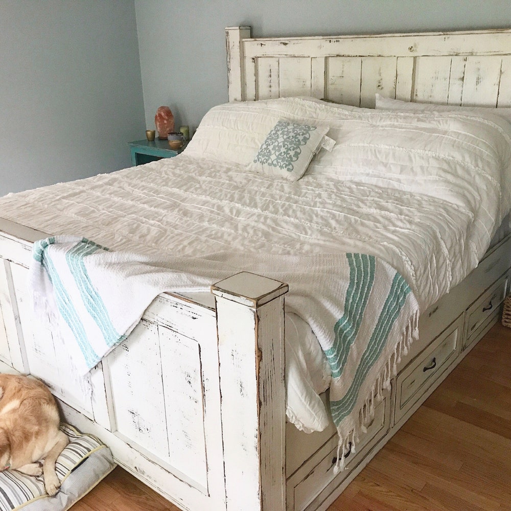 GRIFFIN wood bed frame and storage drawers king size queen size California king - Image 3