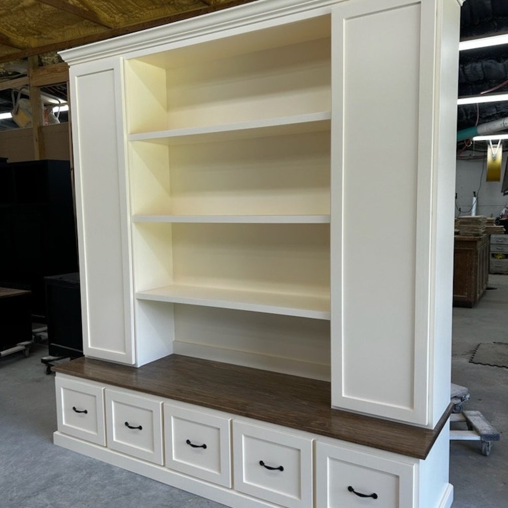 Philadelphia Mudroom Locker Bench | Custom Hall Tree with Hooks & Storage – Entryway Organizer | 5-section Hall Tree | Handmade Furniture - Image 2