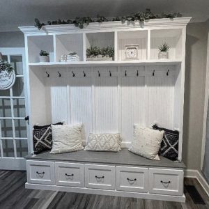 Georgia Mudroom Locker Bench | Shoe Storage | Hall Tree | Coat Rack | Entryway Furniture (5 section)