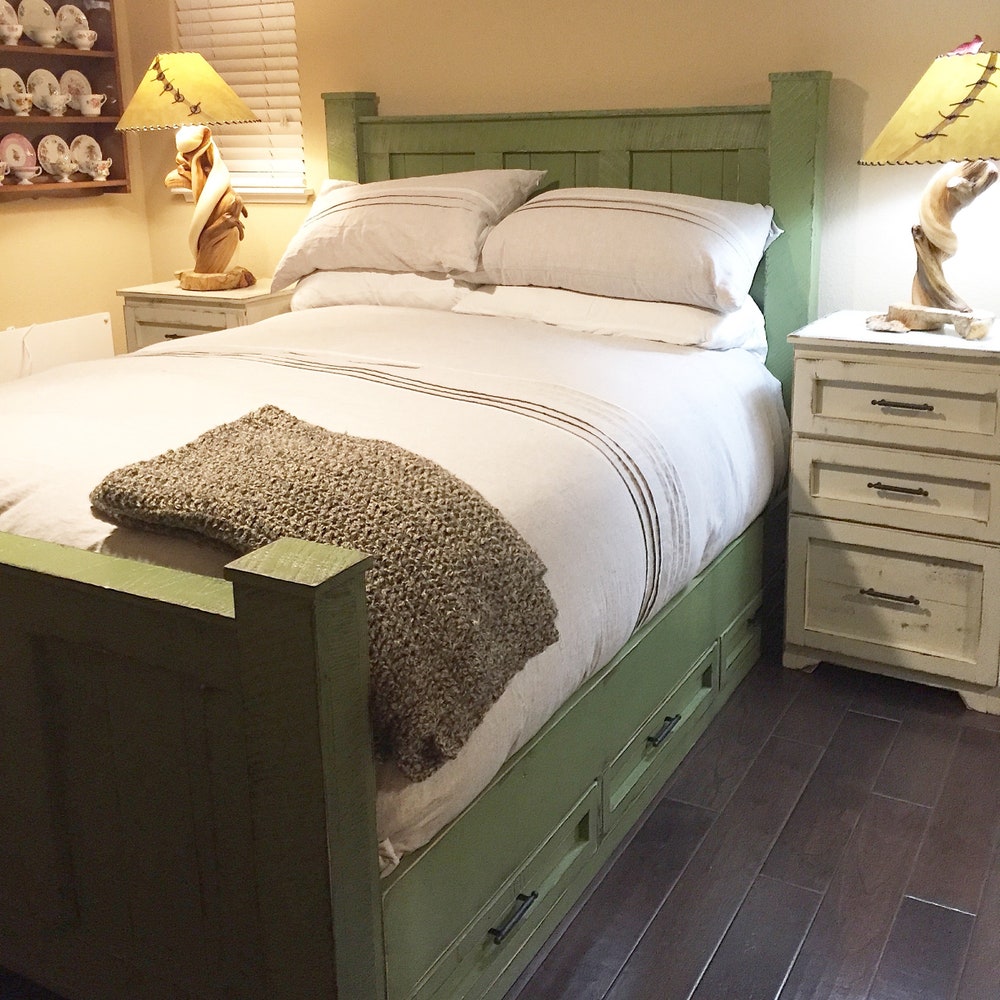 GRIFFIN wood bed frame and storage drawers king size queen size California king - Image 6