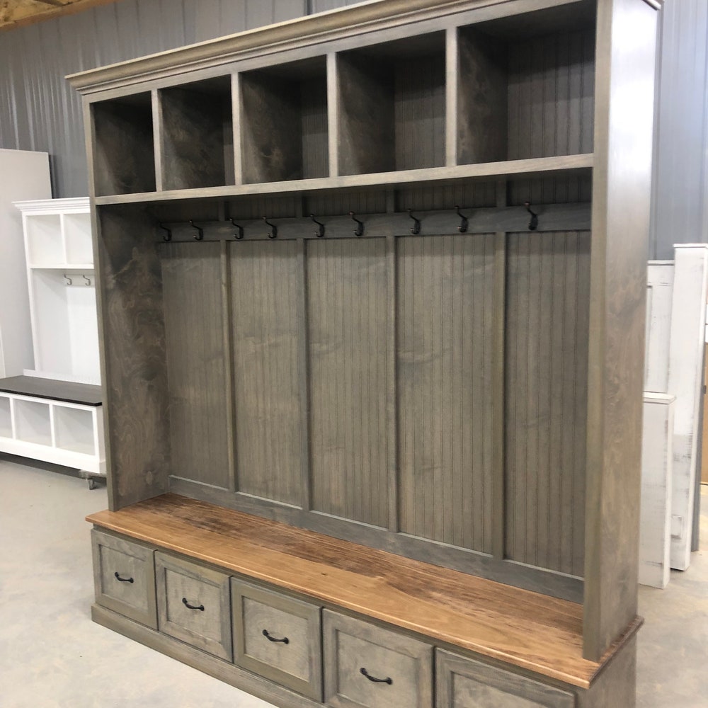 Georgia Mudroom Locker Bench | Shoe Storage | Hall Tree | Coat Rack | Entryway Furniture (5 section) - Image 2