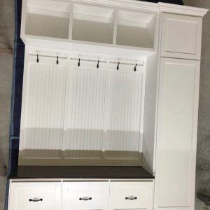 Indiana Entryway Bench with Storage & Coat Rack | Mudroom Hall Tree | Custom Wood Furniture for Entryway Organization