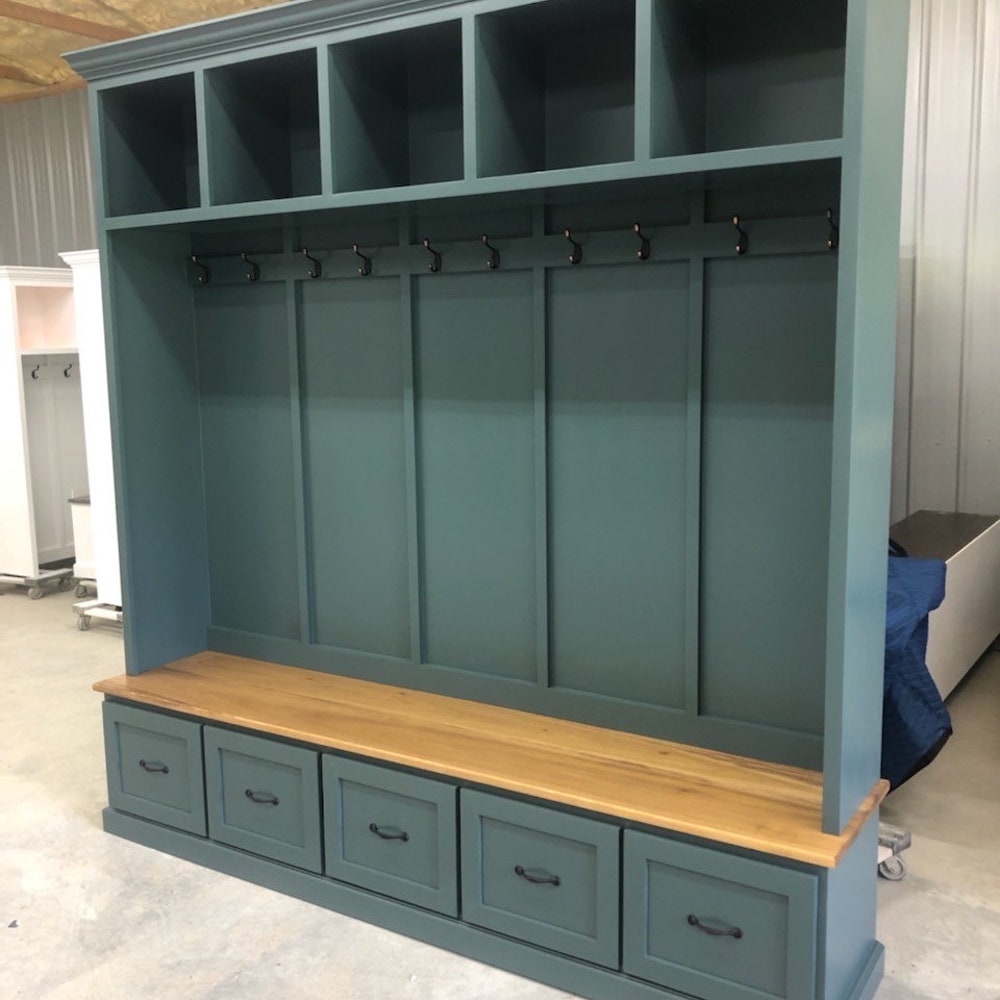 Georgia Mudroom Locker Bench | Shoe Storage | Hall Tree | Coat Rack | Entryway Furniture (5 section) - Image 6