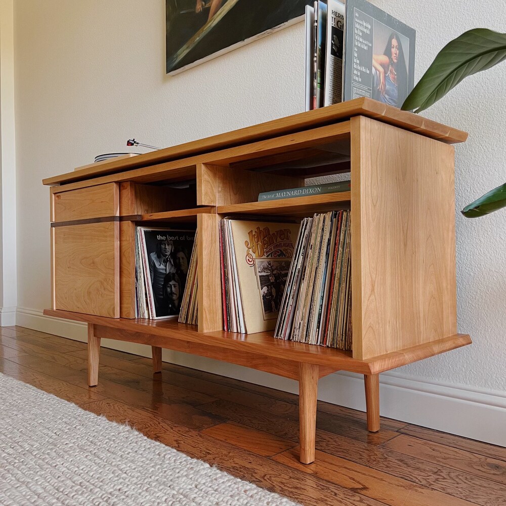The Austen | Solid Wood | Mid-Century Modern Record Console - Image 4
