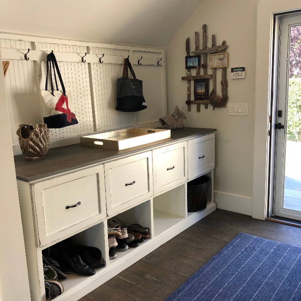 Markley Hall Tree | Custom Mudroom Bench with Storage | Entryway Organizer with Hooks & Cubbies | Farmhouse Style Hall Tree Furniture - Image 2