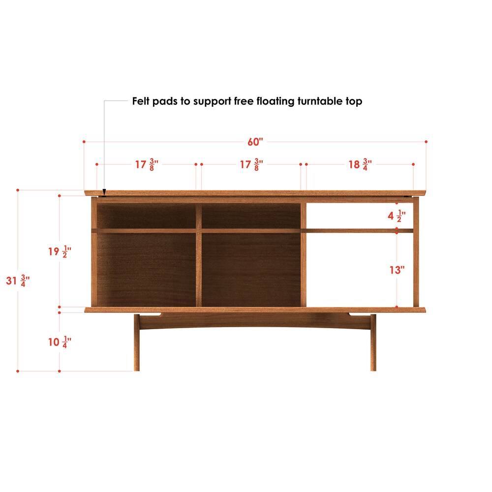 The Austen | Solid Wood | Mid-Century Modern Record Console - Image 9